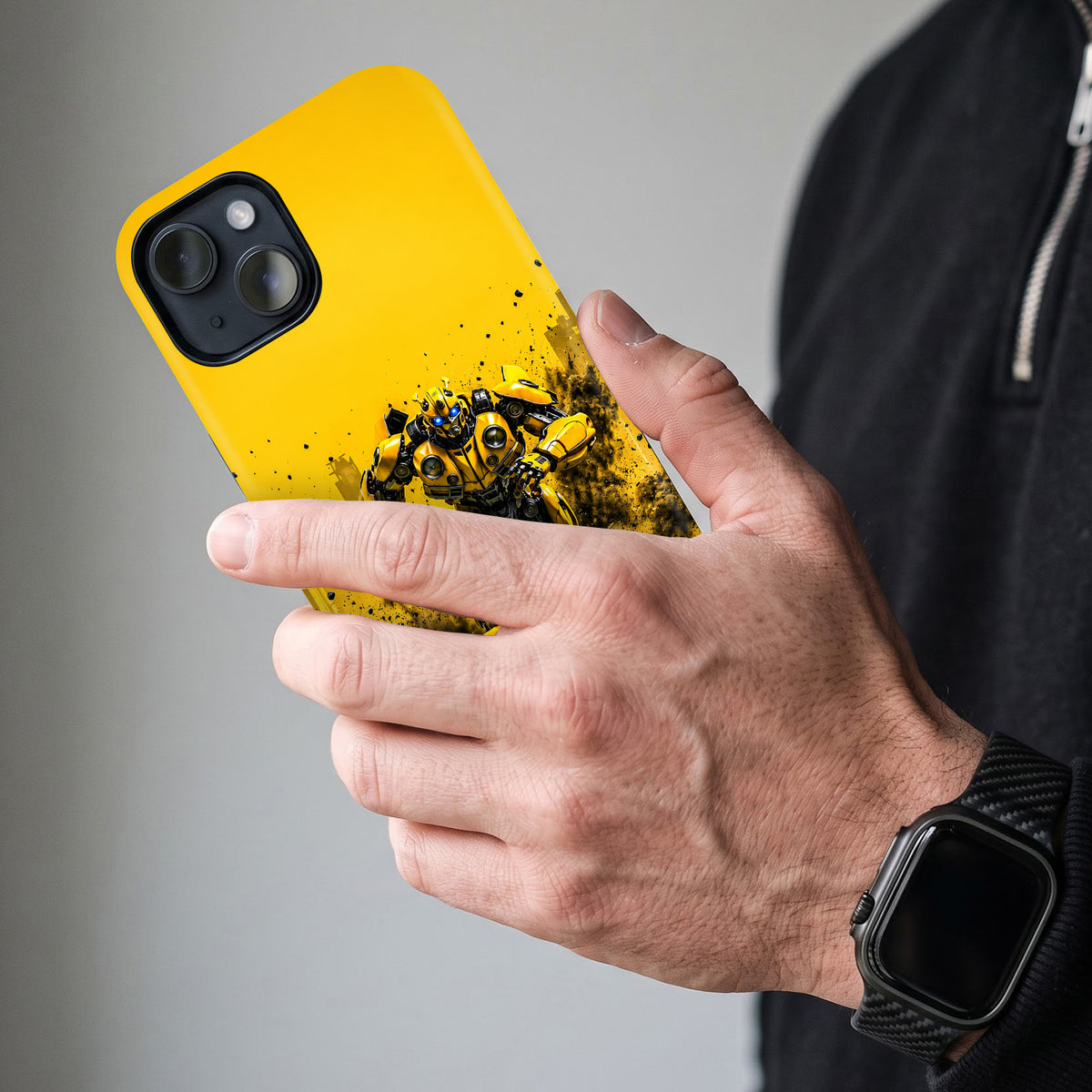 iPhone 15 5G Yellow Transformers Car Protective Case