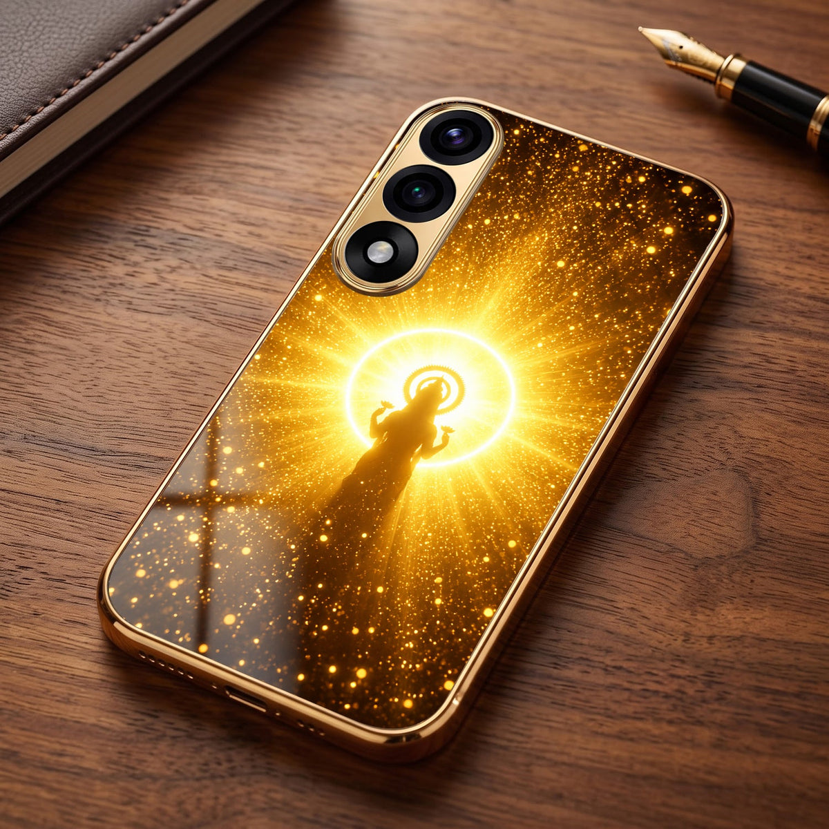 Oneplus Nord 5 5G Lakshmi Sacred Gold Electroplated Glass Phone Back Case