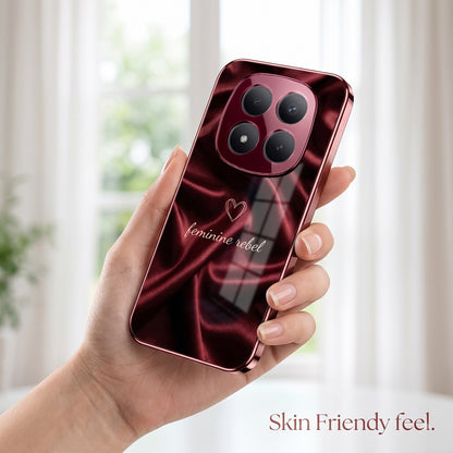 Redmi Note 15 Pro Plus 5G Feminine Rebel Burgundy Electroplated Glass Back Case