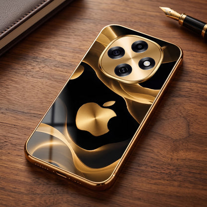 OPPO F31 Pro 5G Luxury Wave Gold Electroplated Glass Phone Back Case