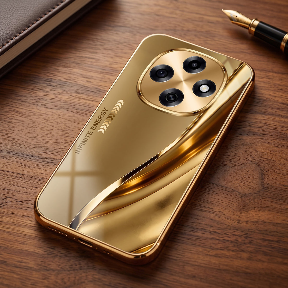 OPPO F31 Pro 5G Luxury Infinity Energy Gold Electroplated Glass Phone Case