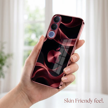 Vivo V70 FE 5G Wave Apple Burgundy Electroplated Glass Back Case
