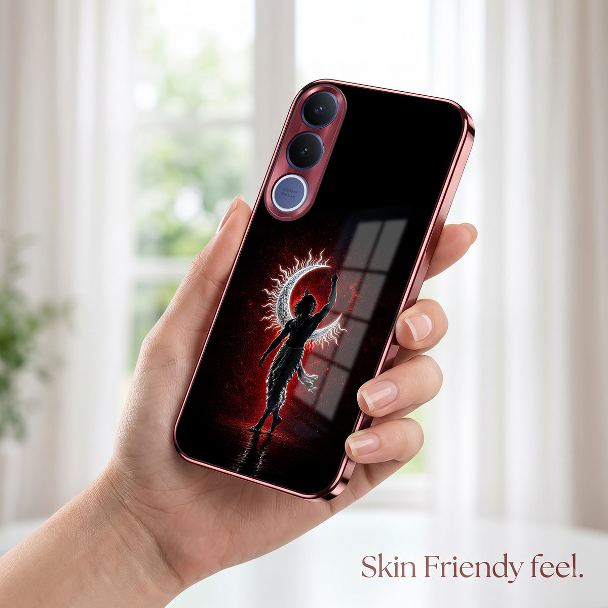 Vivo V70 FE 5G Crimson Divine Burgundy Electroplated Glass Back Case