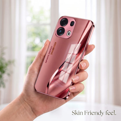 Oppo Reno 13 Pro 5G Luxury Infinity Energy Pink Electroplated Glass Phone Back Case