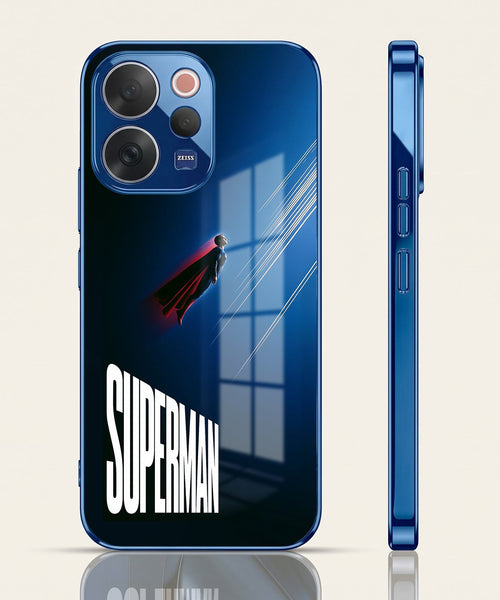 Vivo V70 5G Superman Blue Electroplated Glass Phone Back Case
