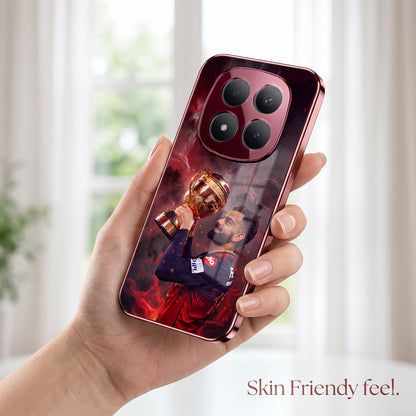 Redmi Note 15 Pro Plus 5G Virat Kohli Burgundy Electroplated Glass Back Case