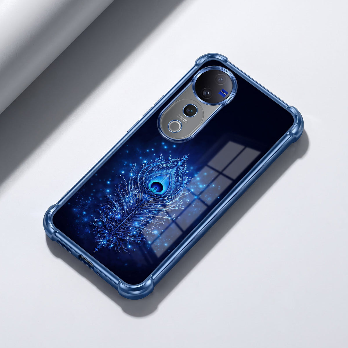 Vivo V40 Pro 5G Premium Peacock Feather Airbags Printed Back Case