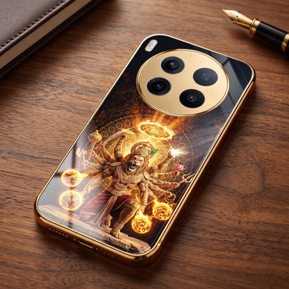 Vivo X300 Pro 5G Lord Narasimha Gold Electroplated Glass Phone Back Case