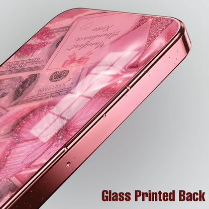 Vivo T5x 5G Luxury Dollar Butterfly Pink Electroplated Glass Phone Back Case
