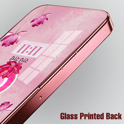 Vivo T5x 5G Luxury Radhe Radhe 11:11 Pink Electroplated Glass Phone Back Case
