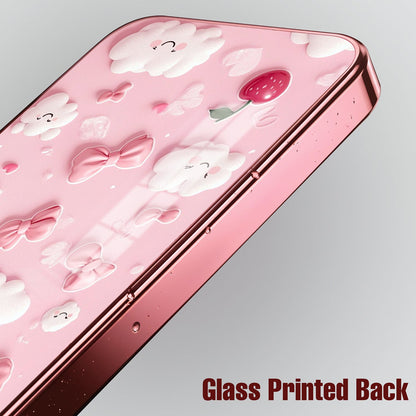 Vivo T5x 5G Luxury 3D Clouds Pink Electroplated Glass Phone Back Case