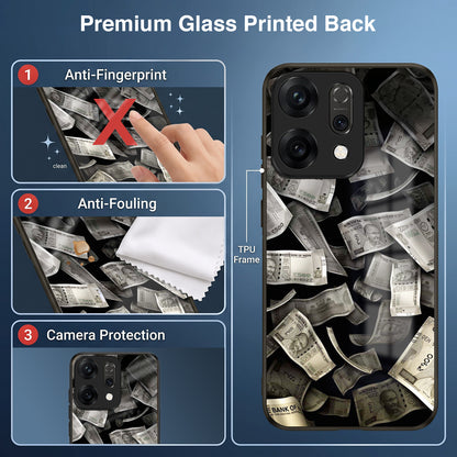 Oppo Reno 14 5G Premium Acrylic Shockproof Glass Back Case (Money Magnet)