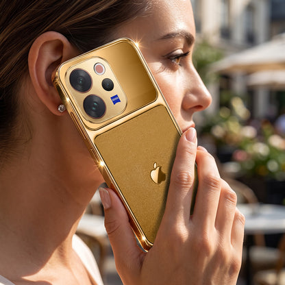 Vivo V70 5G Royal Touch Apple Gold Electroplated Glass Phone Back Case