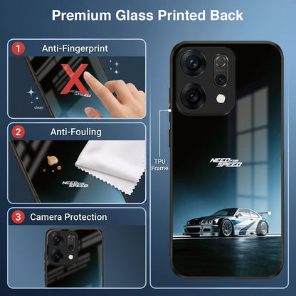 Oppo Reno 14 5G Premium Acrylic Shockproof Glass Back Case (Speed Legend)