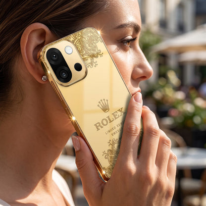 OnePlus 13s 5G Rolex Crown Gold Electroplated Glass Phone Back Case