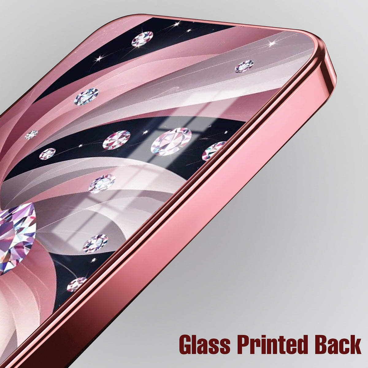 Oppo K14 Plus 5G Diamond Glam Pink Electroplated Glass Phone Back Case