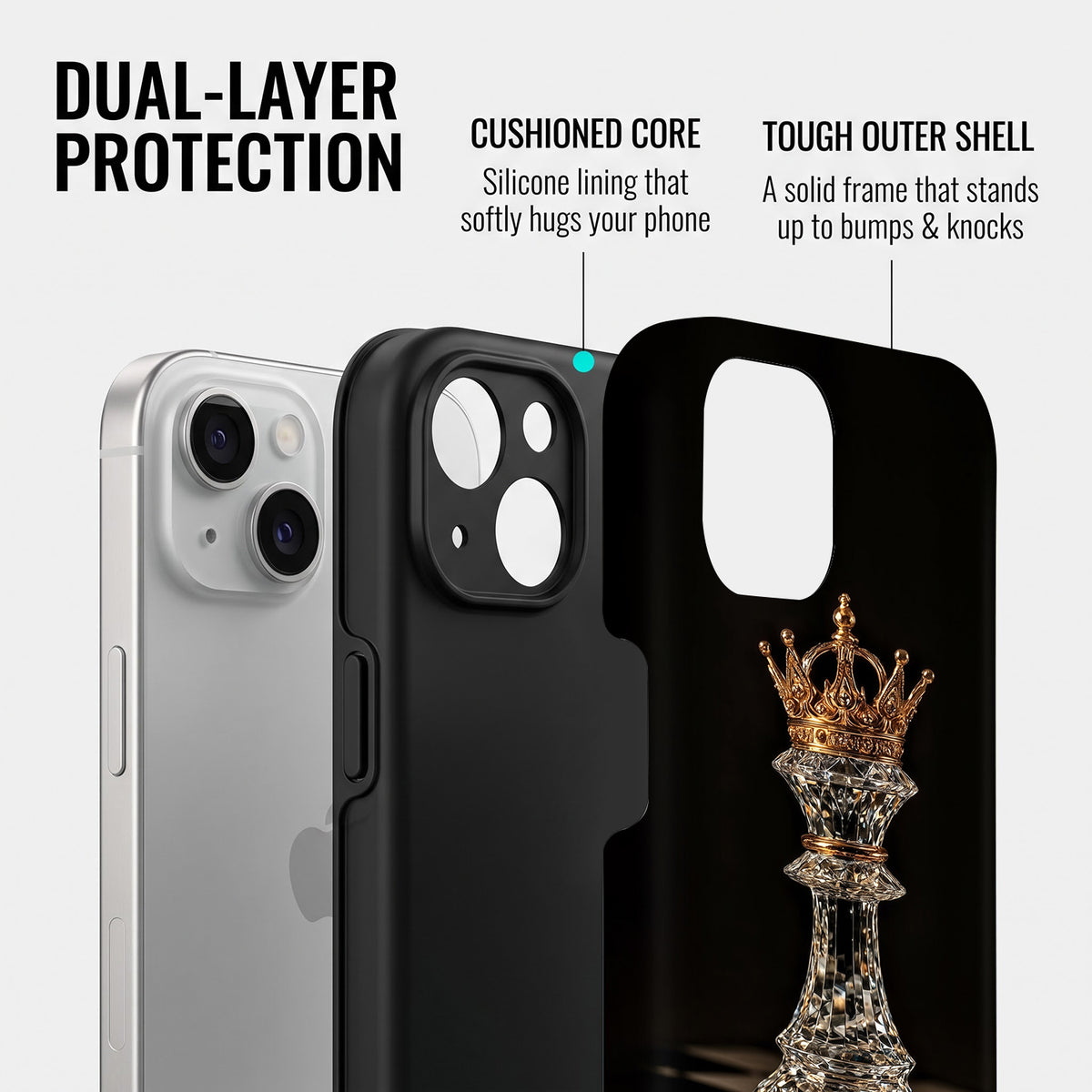 iPhone 15 5G Royal Chess King Protective Case