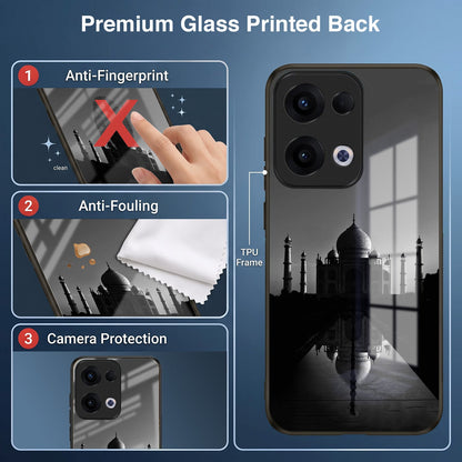 Oppo Reno 13 5G Premium Acrylic Shockproof Glass Back Case (Taj Mahal)