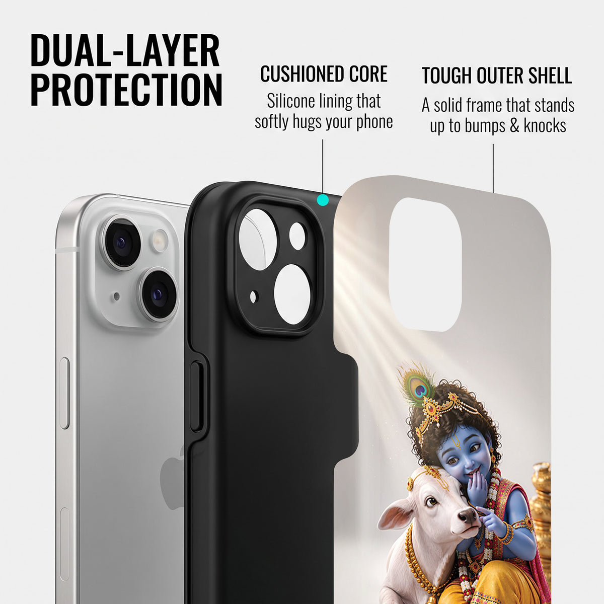 iPhone 15 5G Bal Krishna Blessings Protective Case