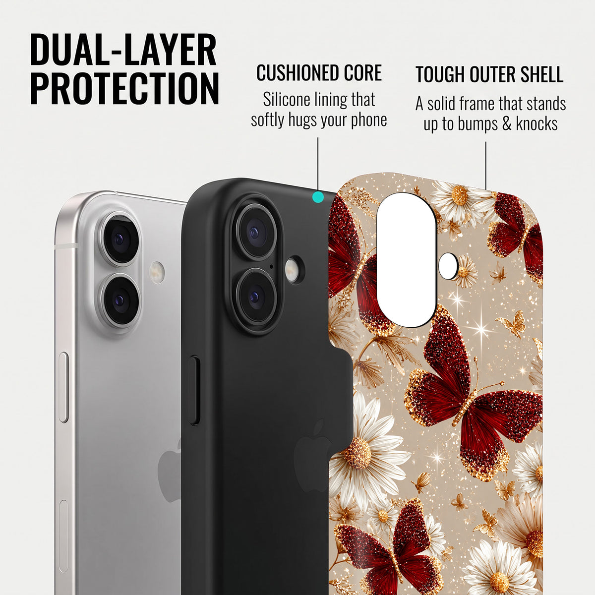 iPhone 16 5G Butterfly Floral Protective Case
