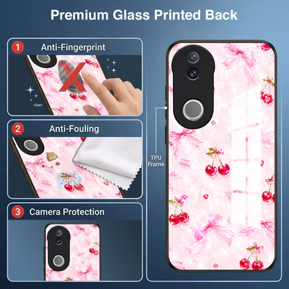 Vivo V50 5G Pink Cherry Blossom Acrylic Glass Back Case