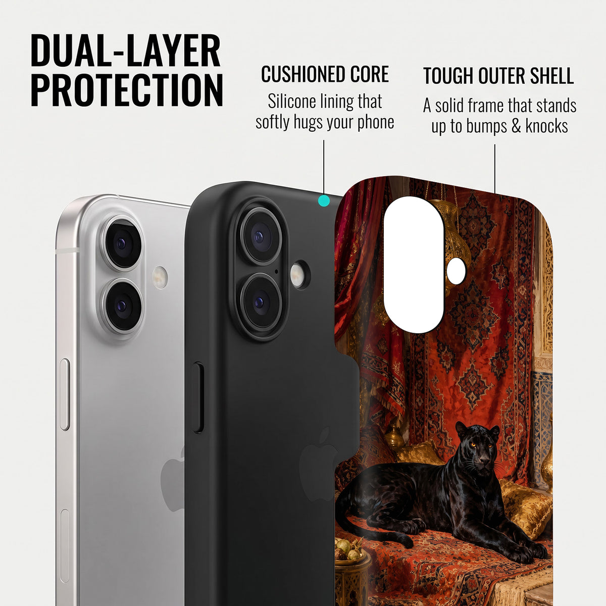 iPhone 16 5G Royal Black Panther Protective Case