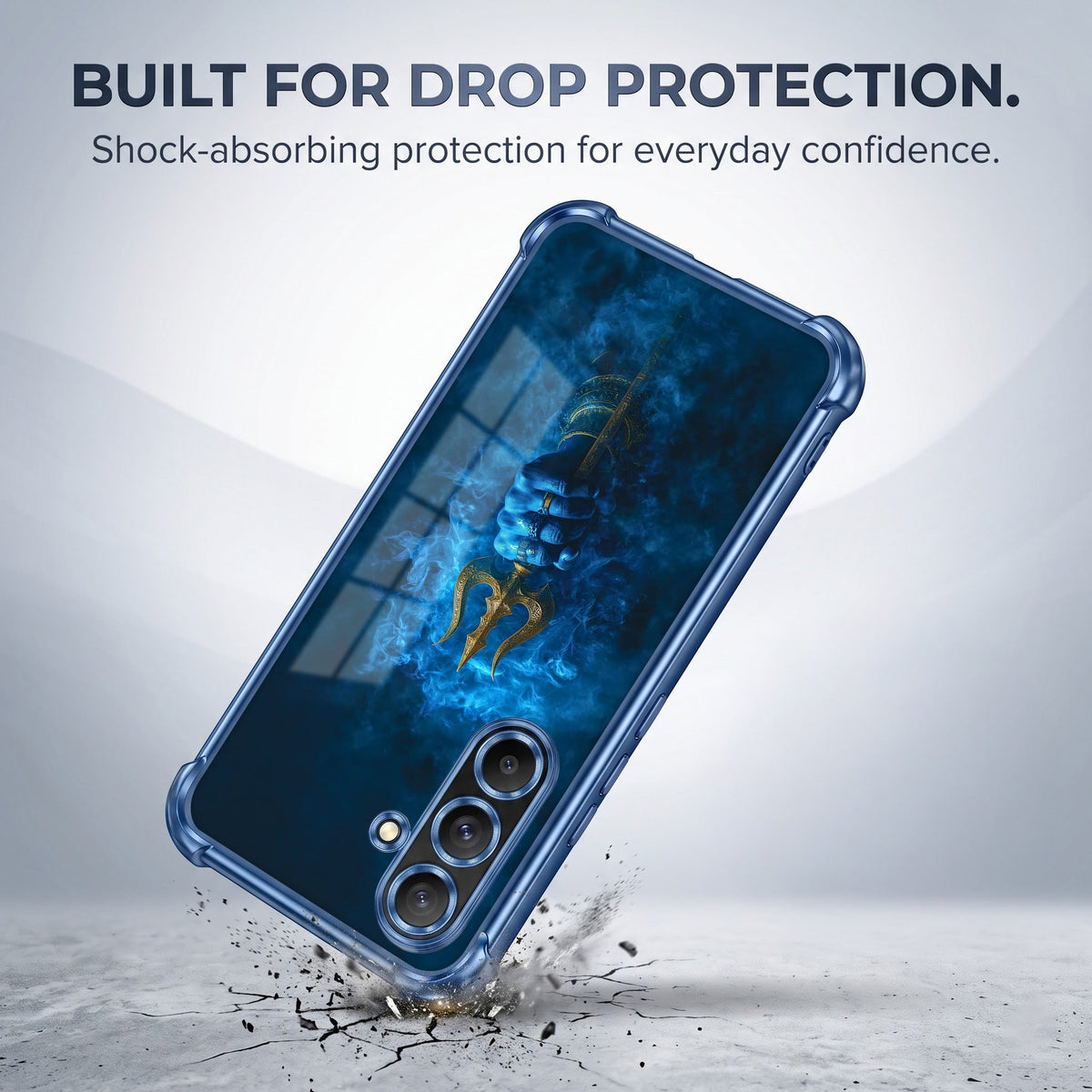 Samsung Galaxy A56 5G Premium Golden Trishul Airbags Printed Back Case