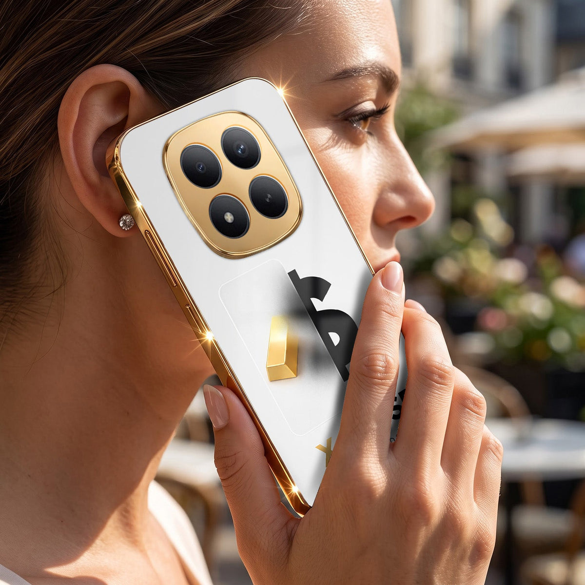 Redmi Note 15 Pro Plus 5G Luxury XAU/USD Gold Electroplated Glass Phone Back Case