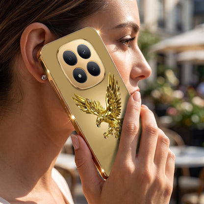 Redmi Note 15 Pro+ 5G Golden Eagle Gold Electroplated Glass Phone Back Case