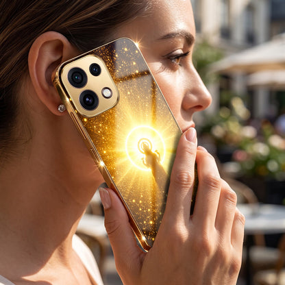 Oppo Reno 16C 5G Lakshmi Sacred Gold Electroplated Glass Phone Back Case