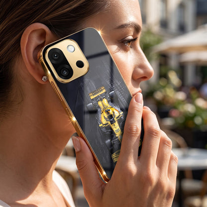 OnePlus 13s 5G F1 Racing Car Gold Electroplated Glass Phone Back Case