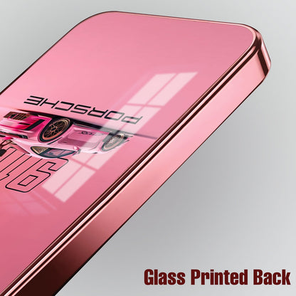 Vivo V40 Pro 5G Luxury Porsche 911 Pink Electroplated Glass Phone Back Case