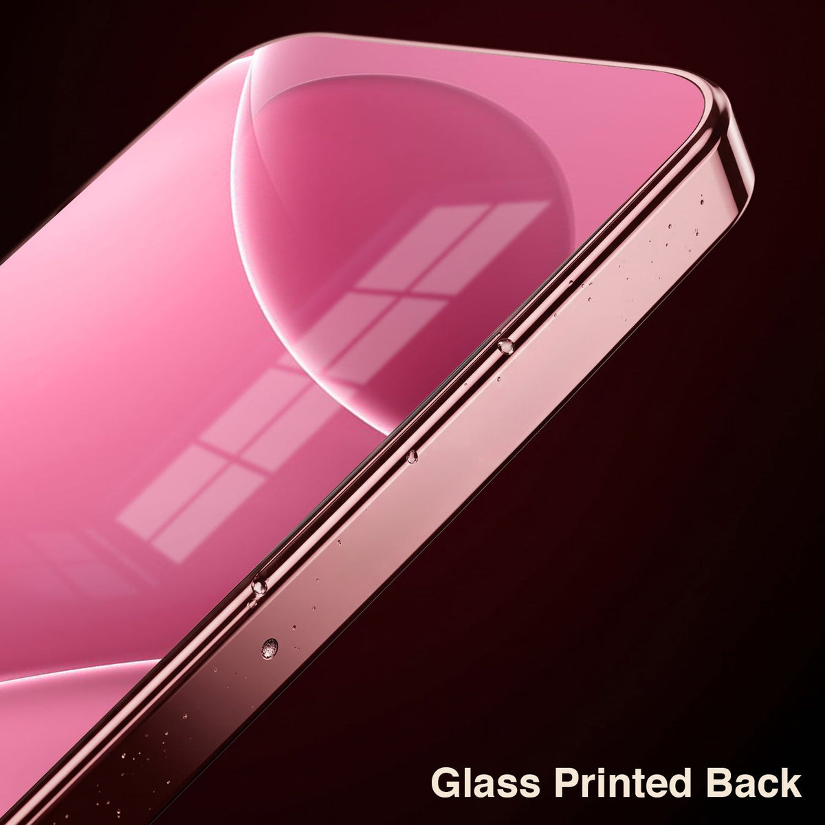 Oppo Reno 14 5G Luxury Glossy Wave Pink Electroplated Glass Phone Back Case