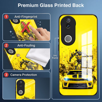 Vivo V50 5G Yellow Transformers Car Acrylic Glass Back Case