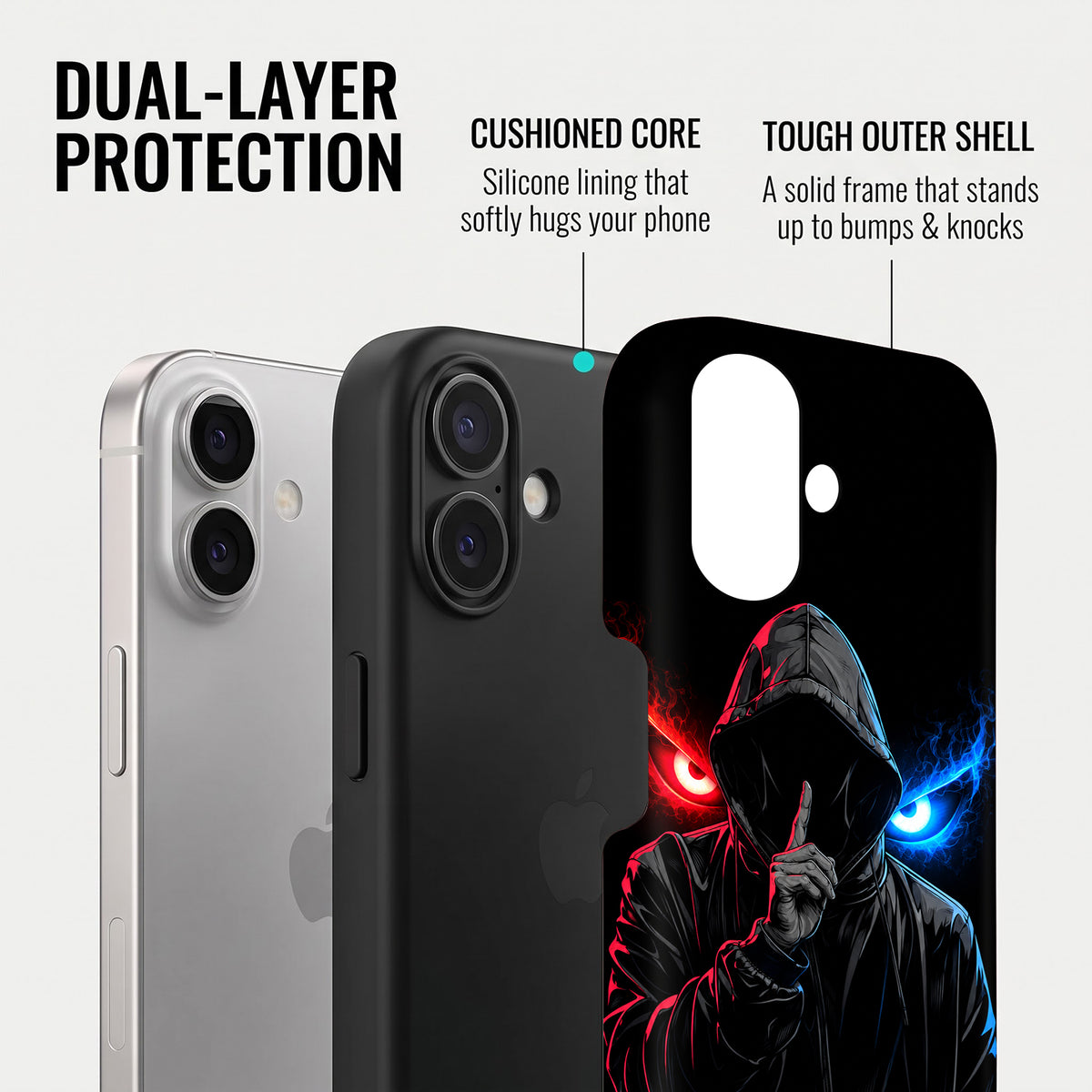 iPhone 16 5G Hooded Shadow Demon Protective Case