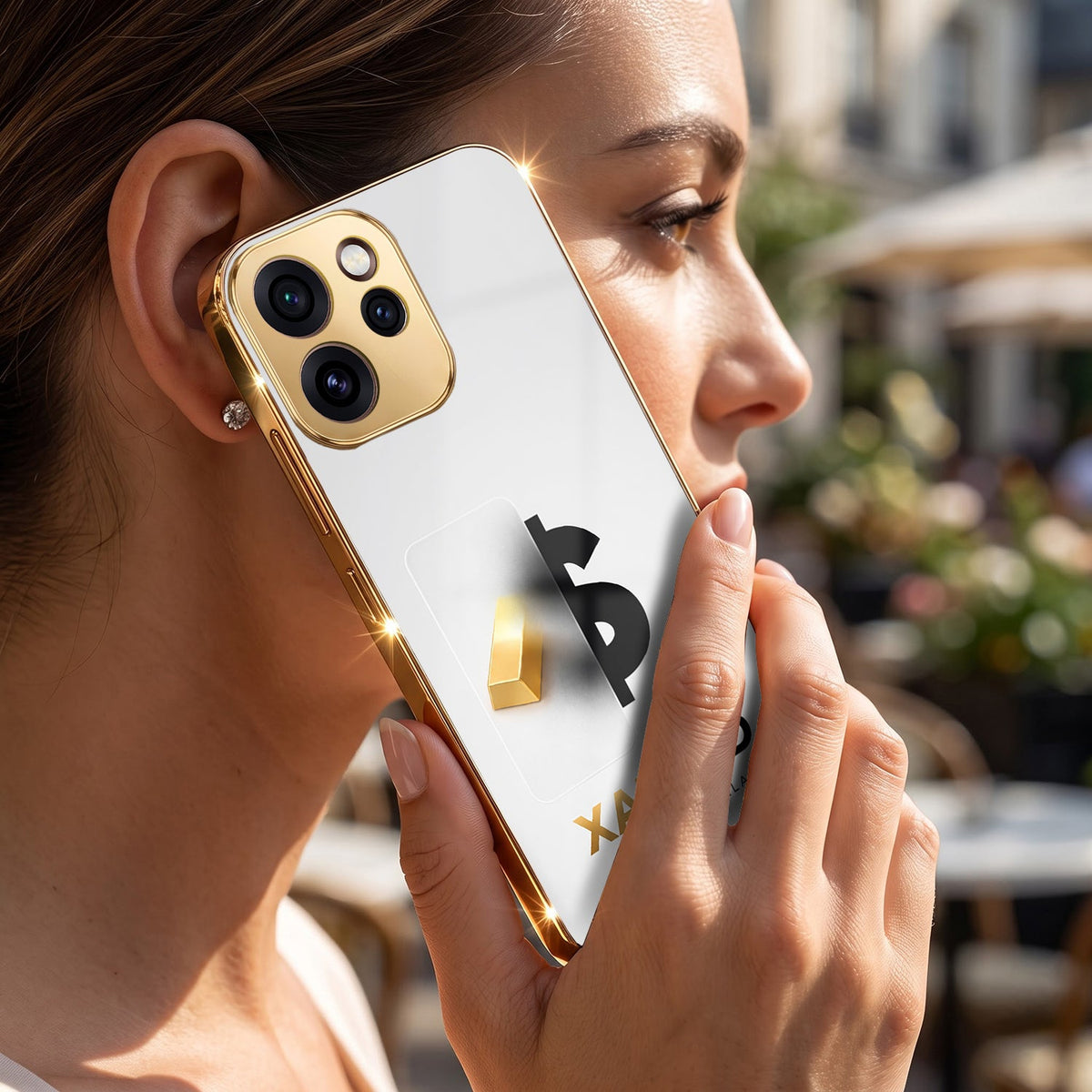 OPPO Reno15 Pro 5G Luxury XAU/USD Gold Electroplated Glass Phone Back Case
