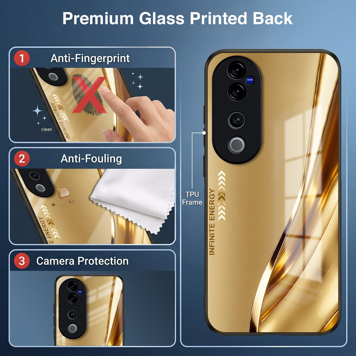 Vivo V40 Pro 5G Luxury Infinity Energy Acrylic Glass Back Case