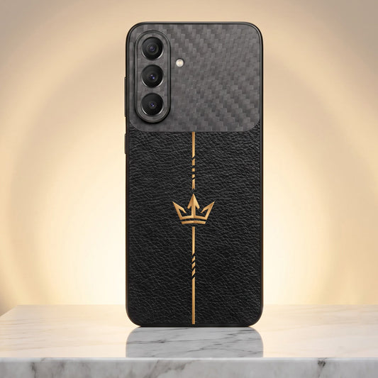 Samsung Galaxy A27 5G Royal Stripe Carbon Fiber Leather Hybrid Back Case
