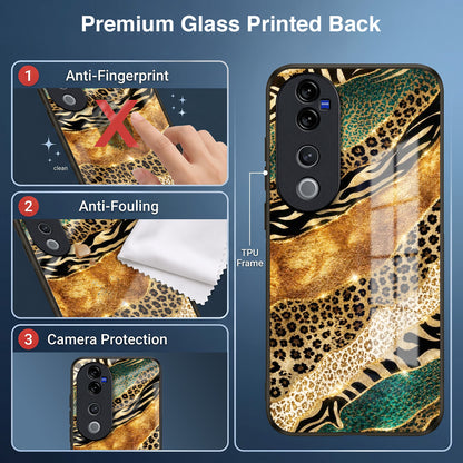 Vivo V40 Pro 5G Golden Leopard Acrylic Glass Back Case