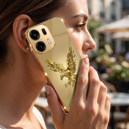 Oppo K14 Plus 5G Golden Eagle Gold Electroplated Glass Phone Back Case