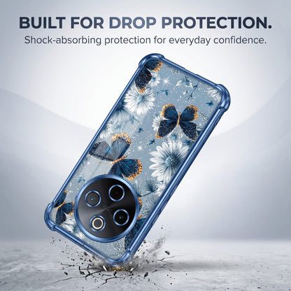 Vivo T4 5G Blue Butterfly Floral Airbags Printed Back Case