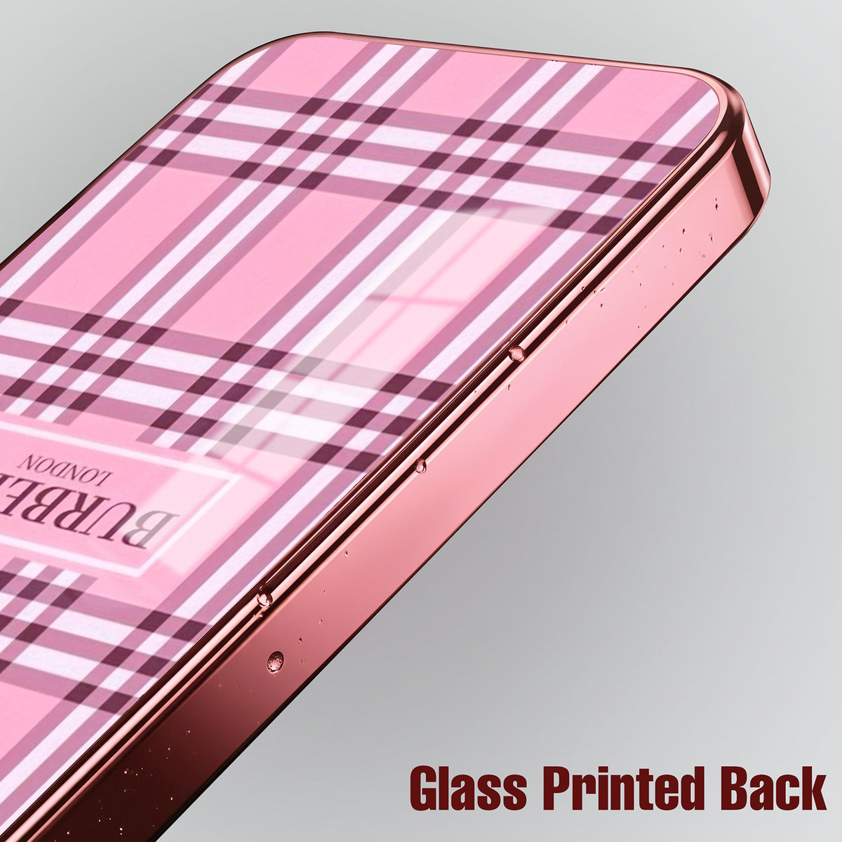 Vivo V60 5G Burberry Classic Pink Electroplated Glass Phone Back Case