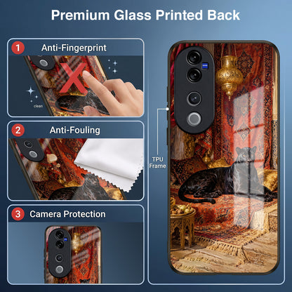 Vivo V40 Pro 5G Royal Black Panther Acrylic Glass Back Case