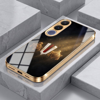 Vivo V70 FE 5G Royal Heritage Edition Gold Electroplated Glass Phone Back Case