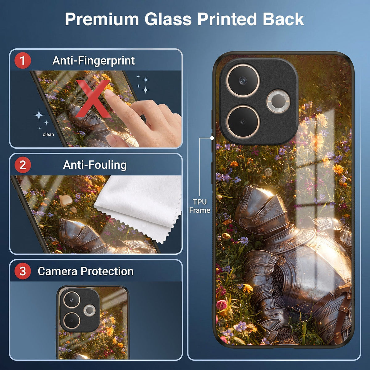 Oppo A5 Pro 5G Armored Knight Acrylic Glass Back Case