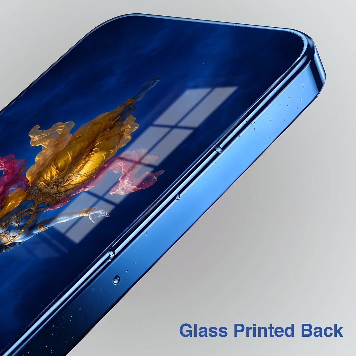 Vivo V70 FE 5G Lord Krishna Blue Electroplated Glass Phone Back Case