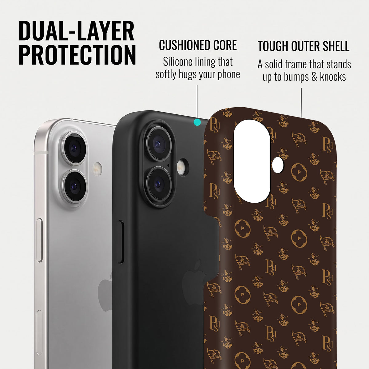 iPhone 16 5G Luxury Monogram Brown Protective Case