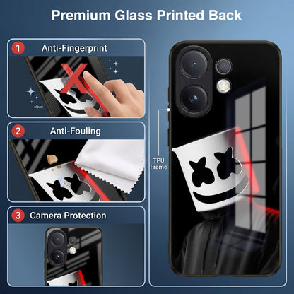 Vivo V60 5G Premium Acrylic Shockproof Glass Back Case (Mask Dark)