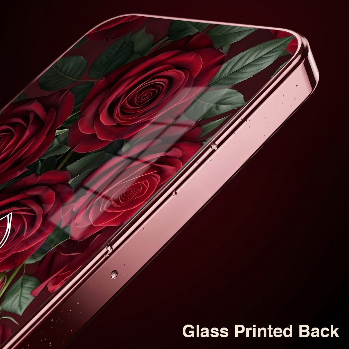 Oppo Reno 14 5G Rose Heart Burgundy Electroplated Glass Back Case