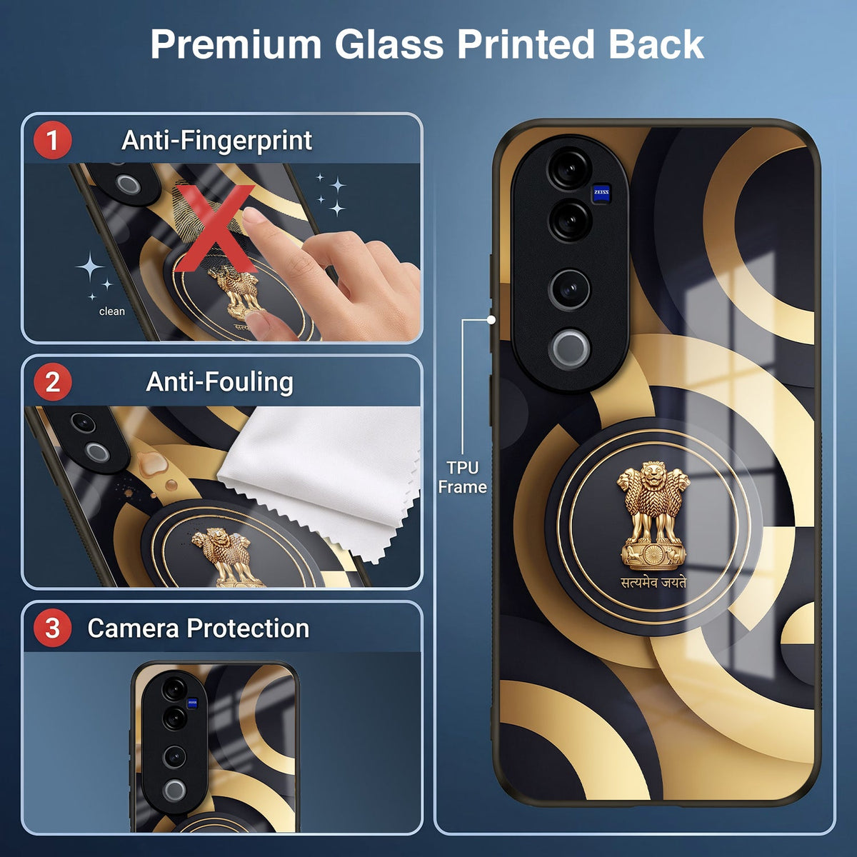 Vivo V40 Pro 5G Royal Emblem Acrylic Glass Back Case